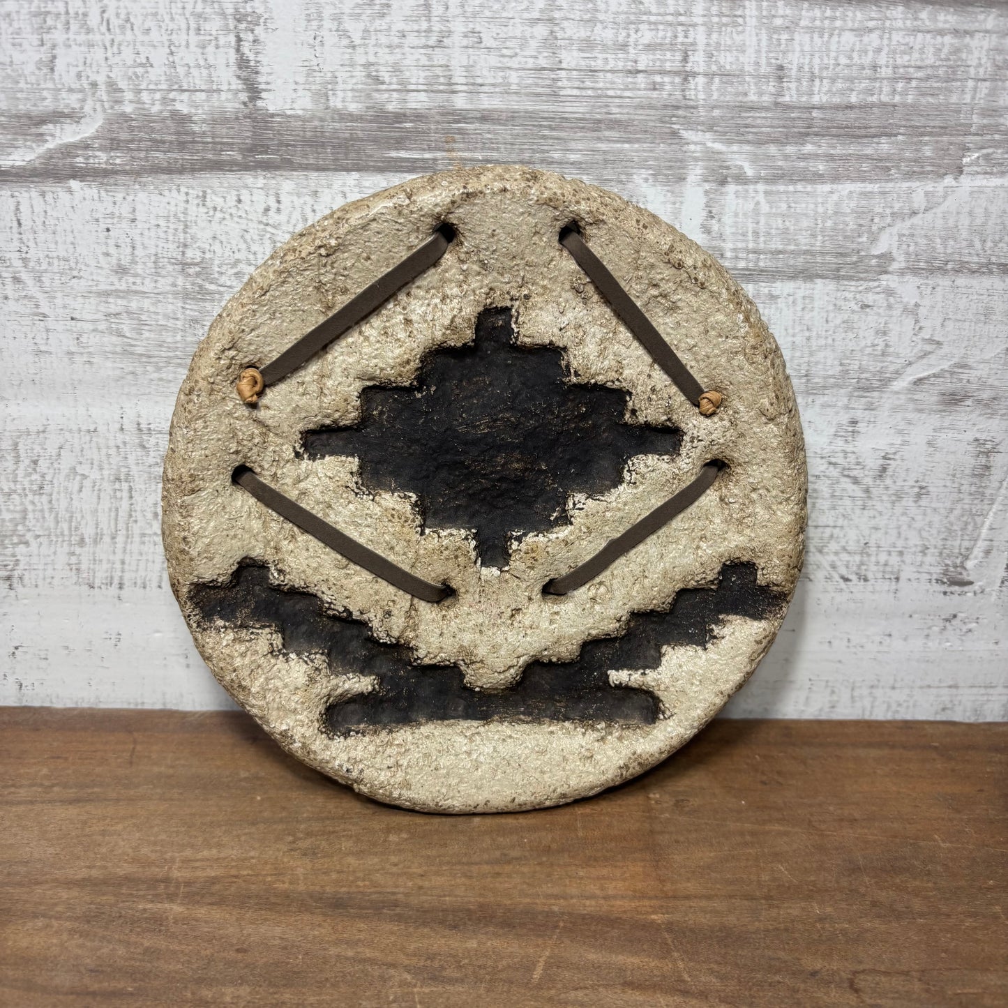 Vintage Native American Geometric Sand Cast Plaque