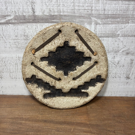 Vintage Native American Geometric Sand Cast Plaque