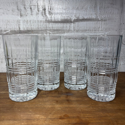 Cristal D'Arques Crystal Carrolton Pattern Tumbler Glasses Set Of 4