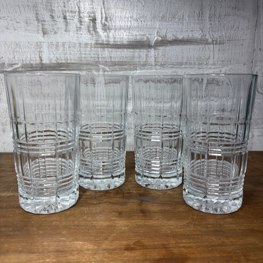 Cristal D'Arques Crystal Carrolton Pattern Tumbler Glasses Set Of 4