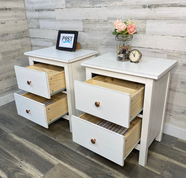 White Nightstands Matching Set Of 2