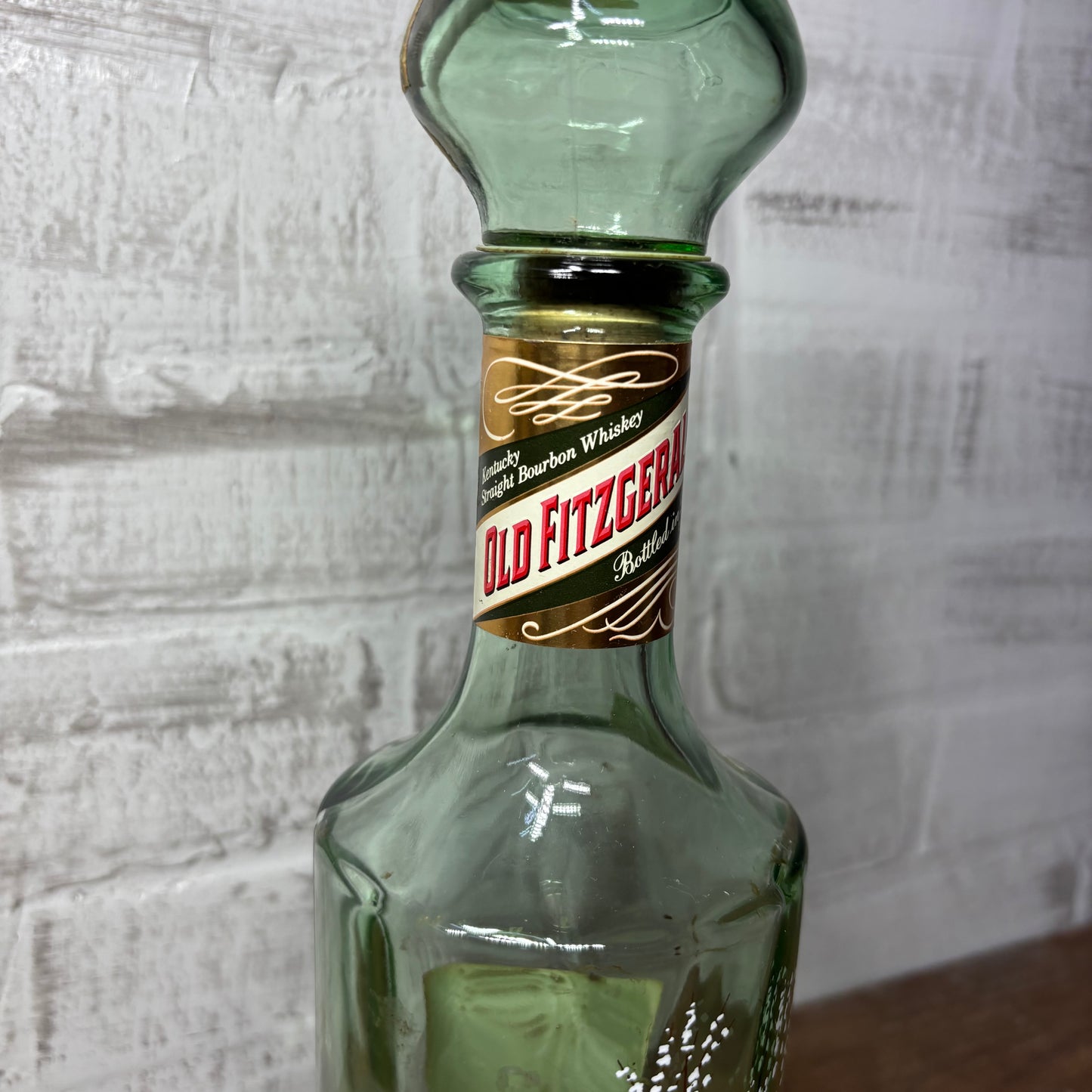 Vintage Old Fitzgerald Kentucky Bourbon Whiskey Glass Decanter