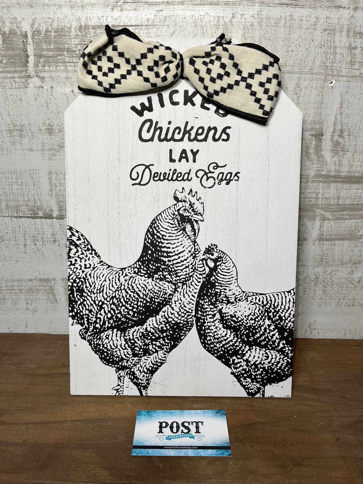 “Wicked Chickens Lay Deviled Eggs” Wooden Sign
