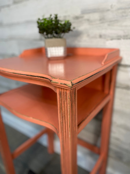 Antique Coral End Table