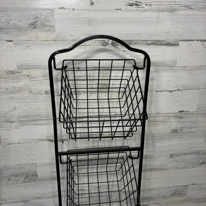 Freestanding Three Tier Metal Market Basket Storage Stand