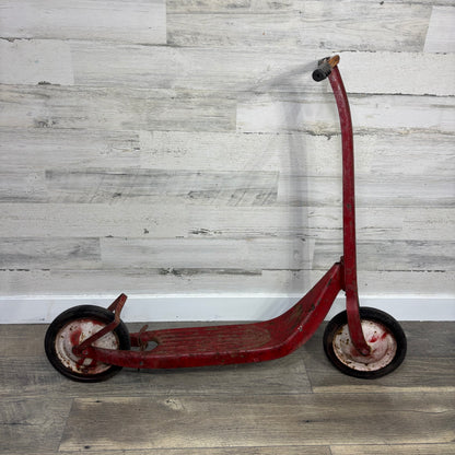 Vintage Red Metal Foot Push Scooter