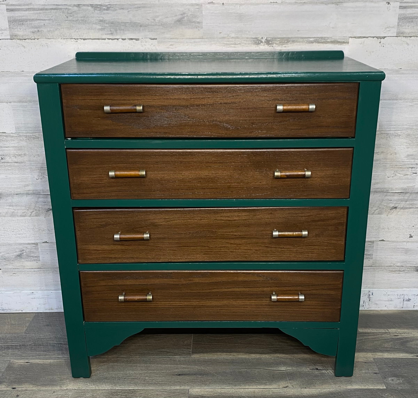 Antique Green & Wood Dresser