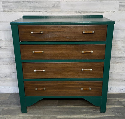 Antique Green & Wood Dresser