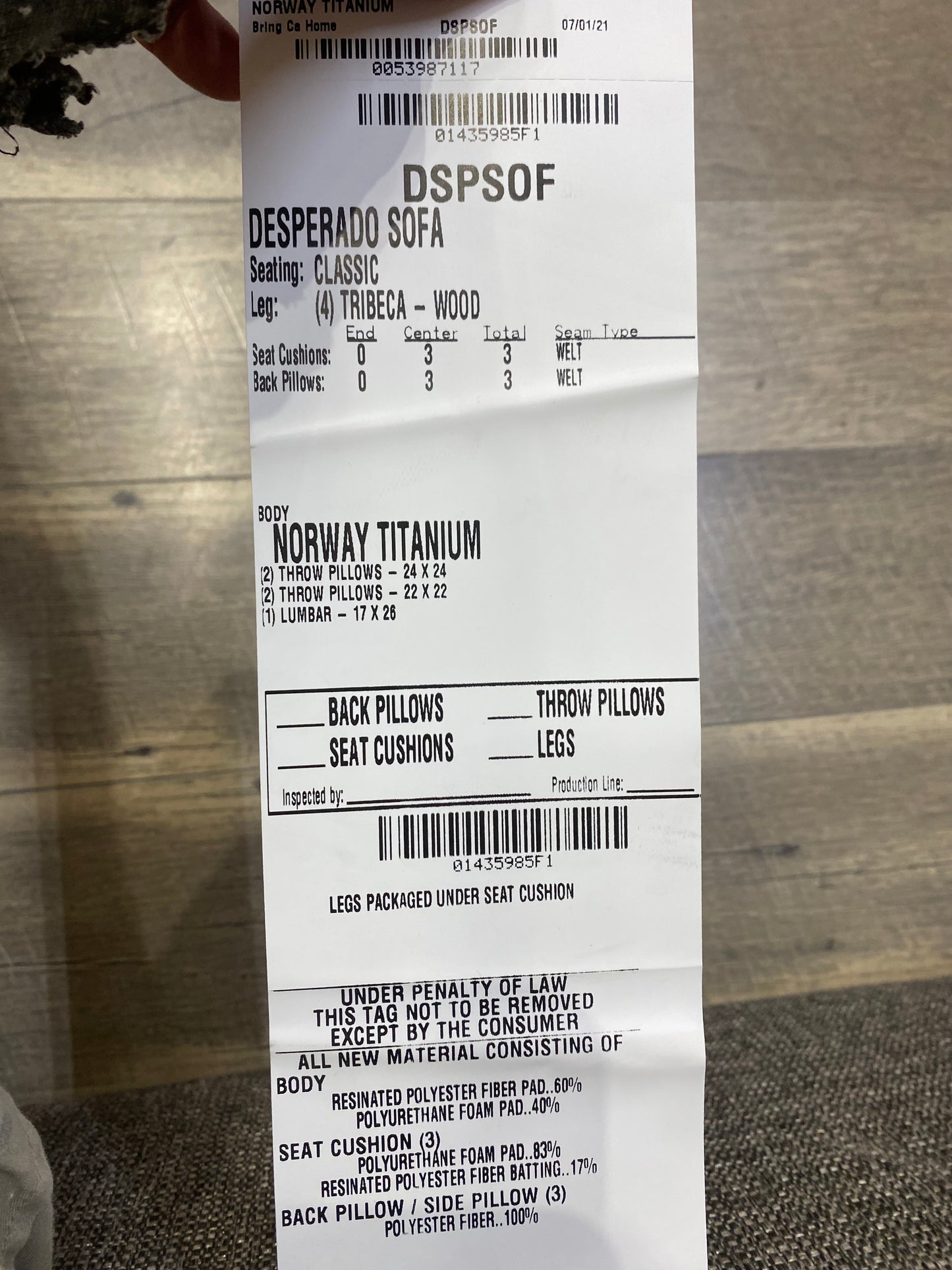 Michael Nicholas Large Gray Sofa Couch