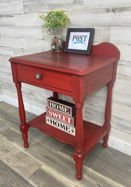 Rustic Red Side Table