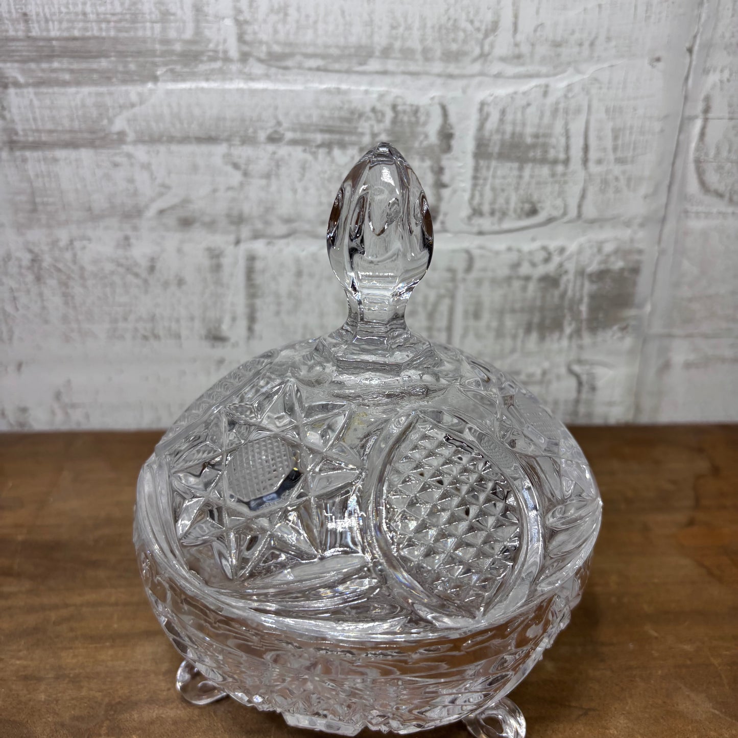 Vintage Glass Covered Candy Dish