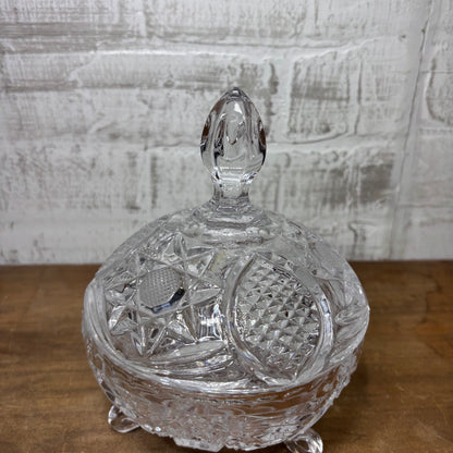 Vintage Glass Covered Candy Dish