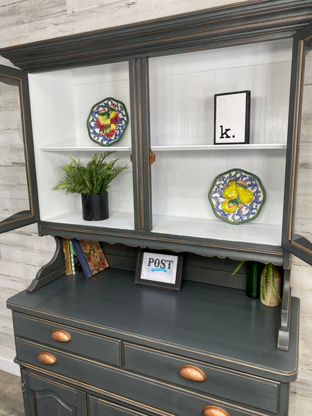 Dark Gray Flint Ridge China Hutch