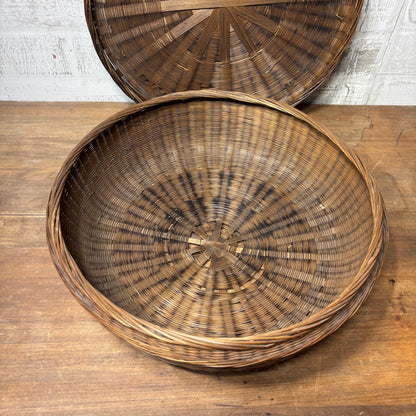 Vintage Woven Chinese Sewing Basket
