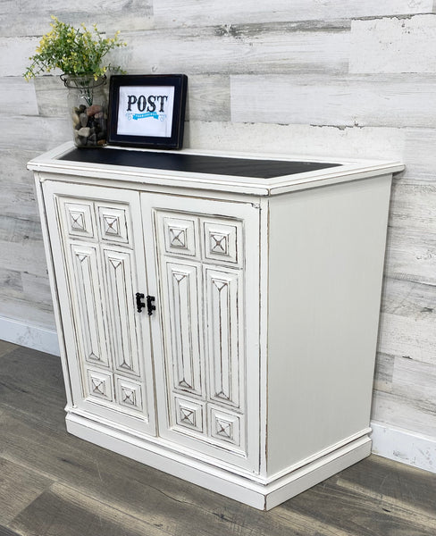 Entryway White Cabinet W/ Slate Top