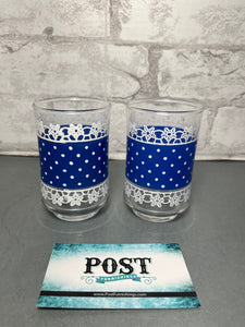 Libbey Blue Polka Dot Juice Glass Set Of Two