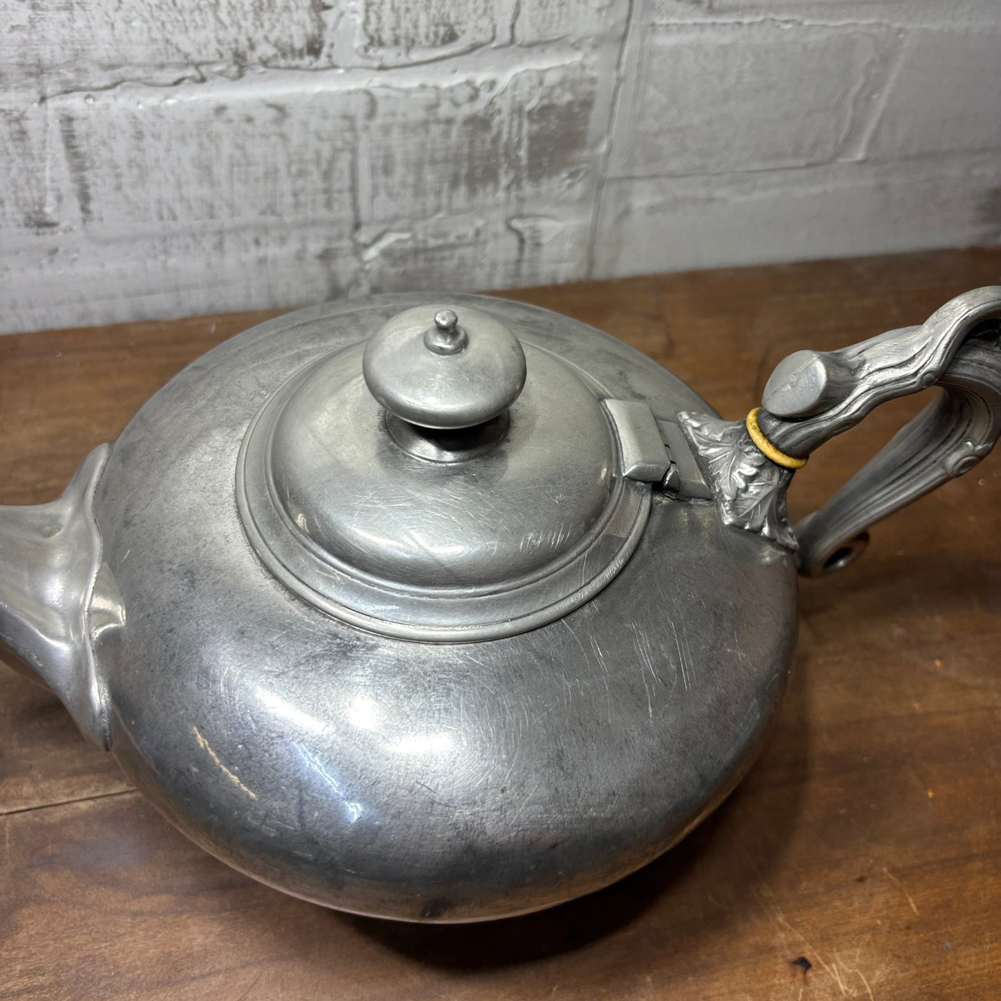 Antique Victorian G. Ritcher Of Sheffield Pewter Teapot