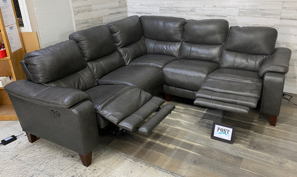 Gray Leather Sectional Couch