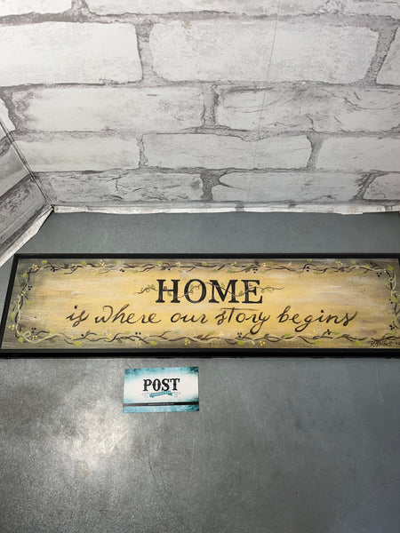 "Home - Where Our Story Begins" Wooden Decor