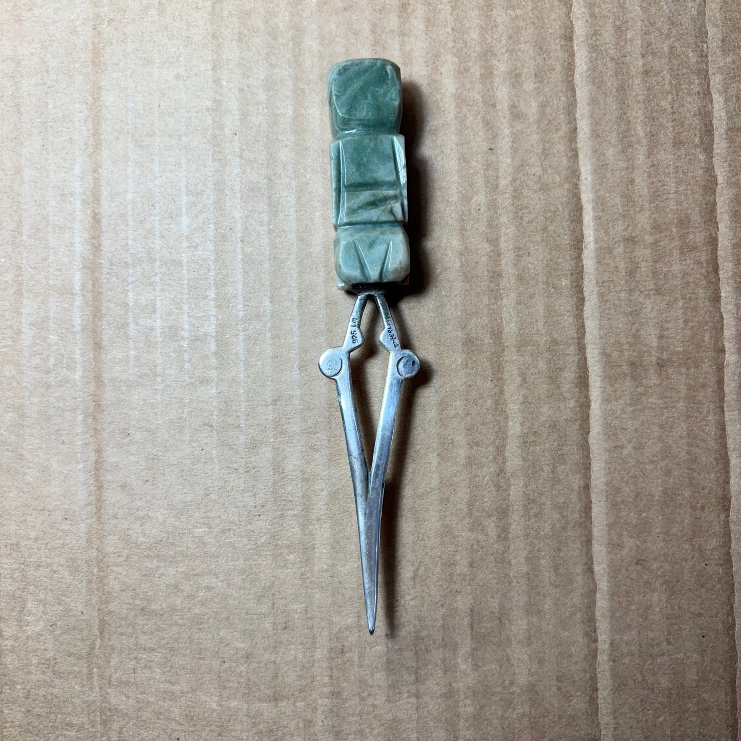 Vintage Onyx Carved Jade Letter Opener