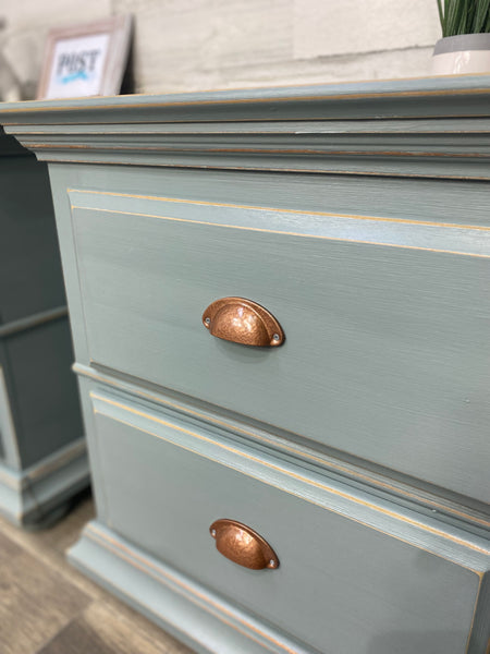 Set Of Blue Gray Nightstands