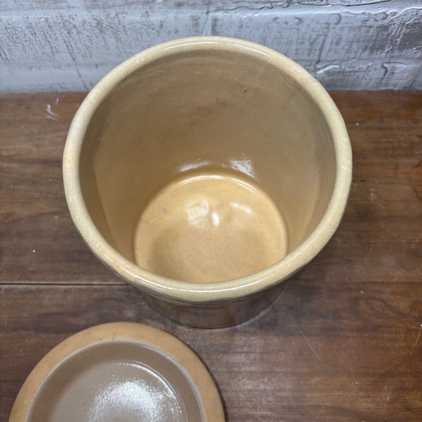 Vintage Stoneware Lidded Crock