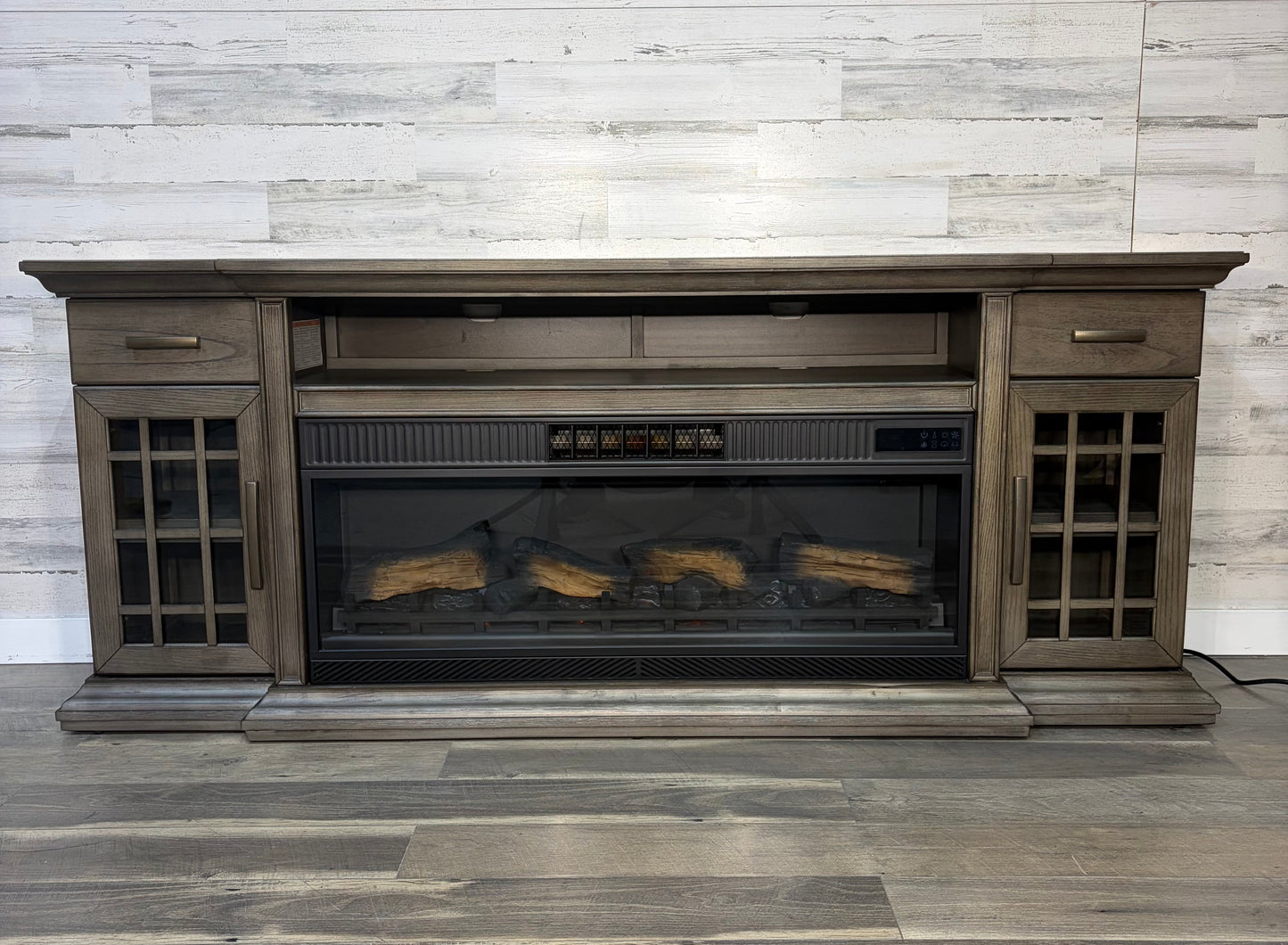Electric Fireplace Tv Stand Rustic Gray