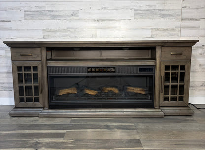 Electric Fireplace Tv Stand Rustic Gray