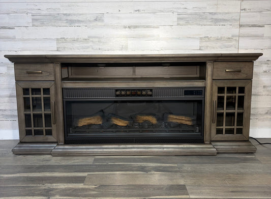 Electric Fireplace Tv Stand Rustic Gray