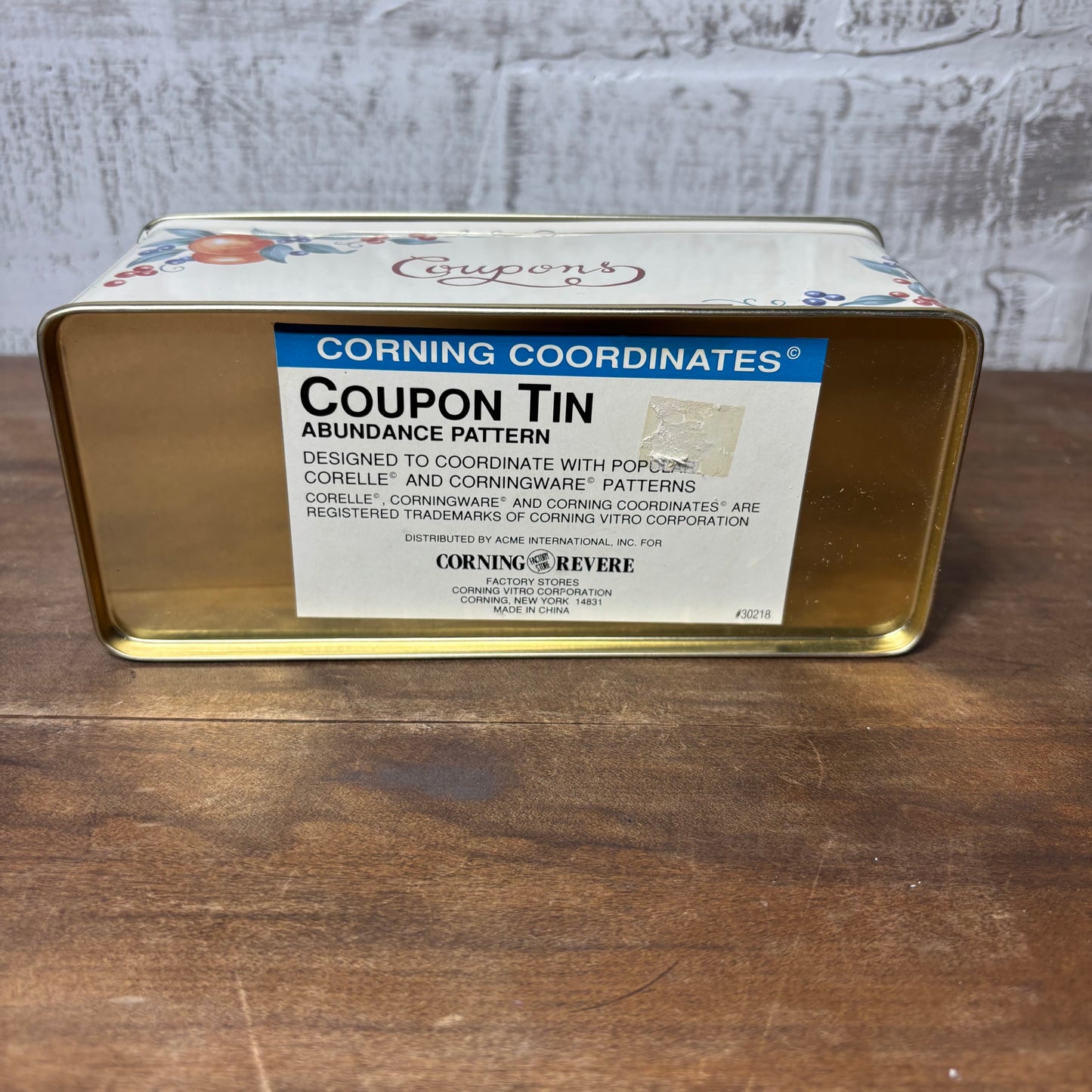 Vintage “Coupon” Tin Storage Box