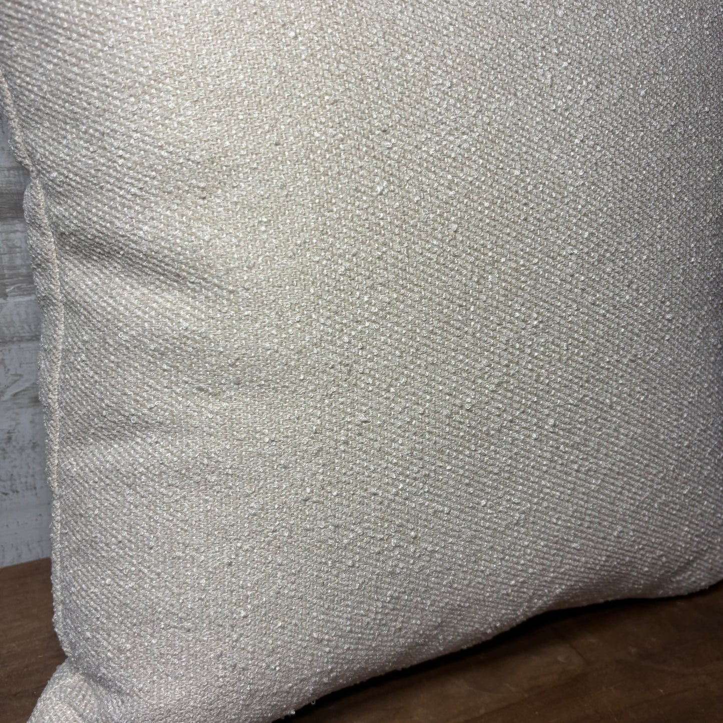 Off White Textured Throw Pillow