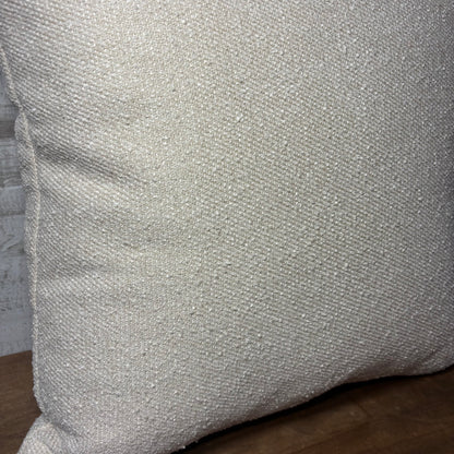 Off White Textured Throw Pillow