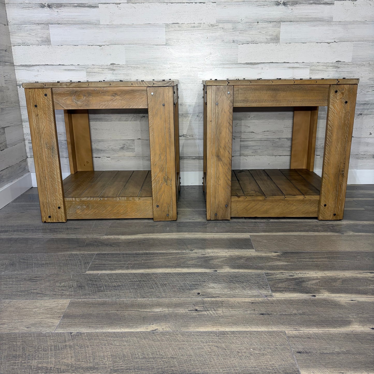 Set Of 2 Rustic End Tables