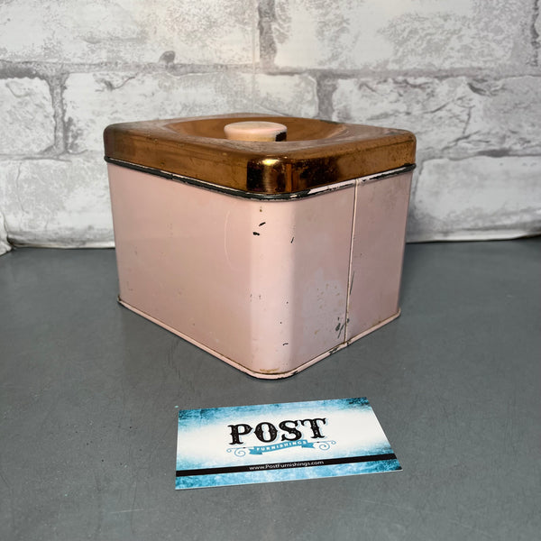 Vintage Lincoln Beautyware Pink And Copper Canister Set Of 4