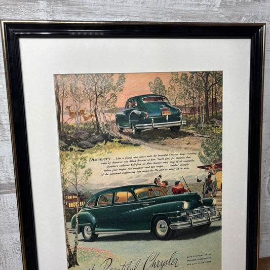 “The Beautiful Chrysler” Framed Vintage Magazine Art