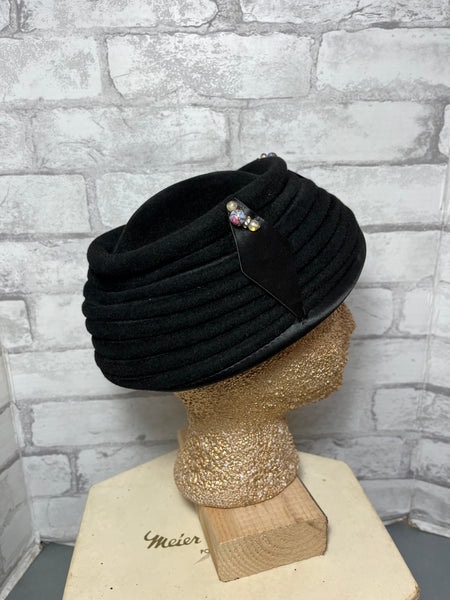 Meier & Frank Co Vintage Black Velvet Women’s Hat