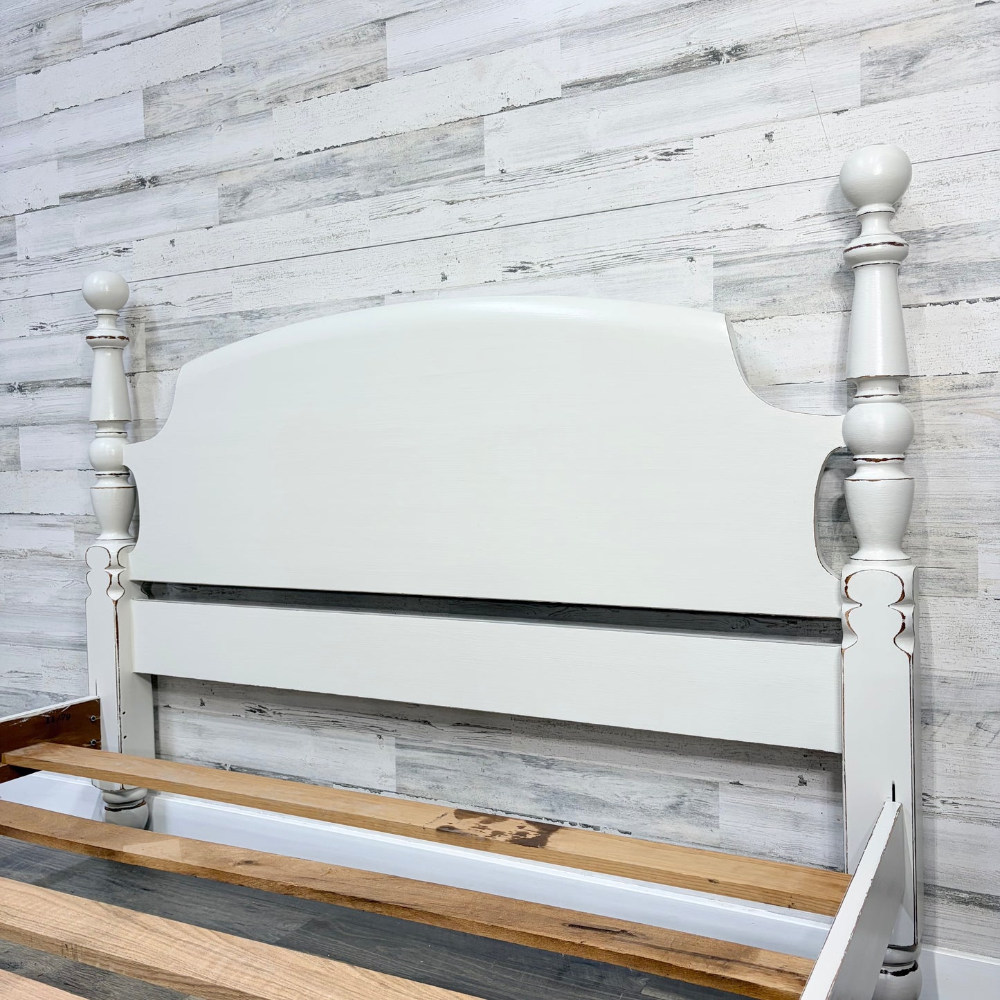 White Farmhouse Queen Bed Frame