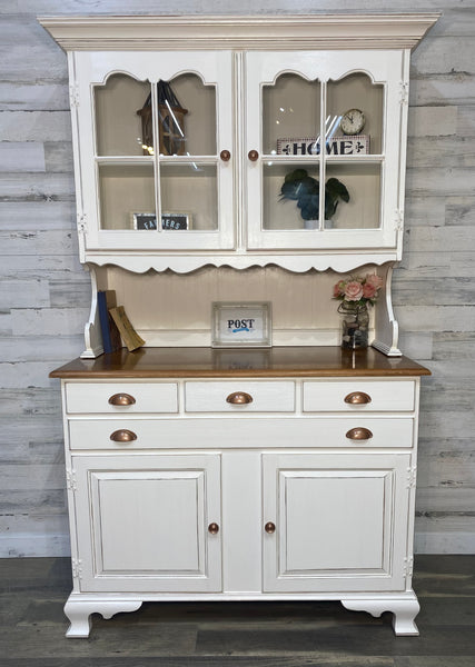 White Farmhouse China Hutch