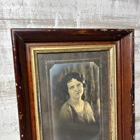 Vintage 1920s Lady Portrait Framed Photo