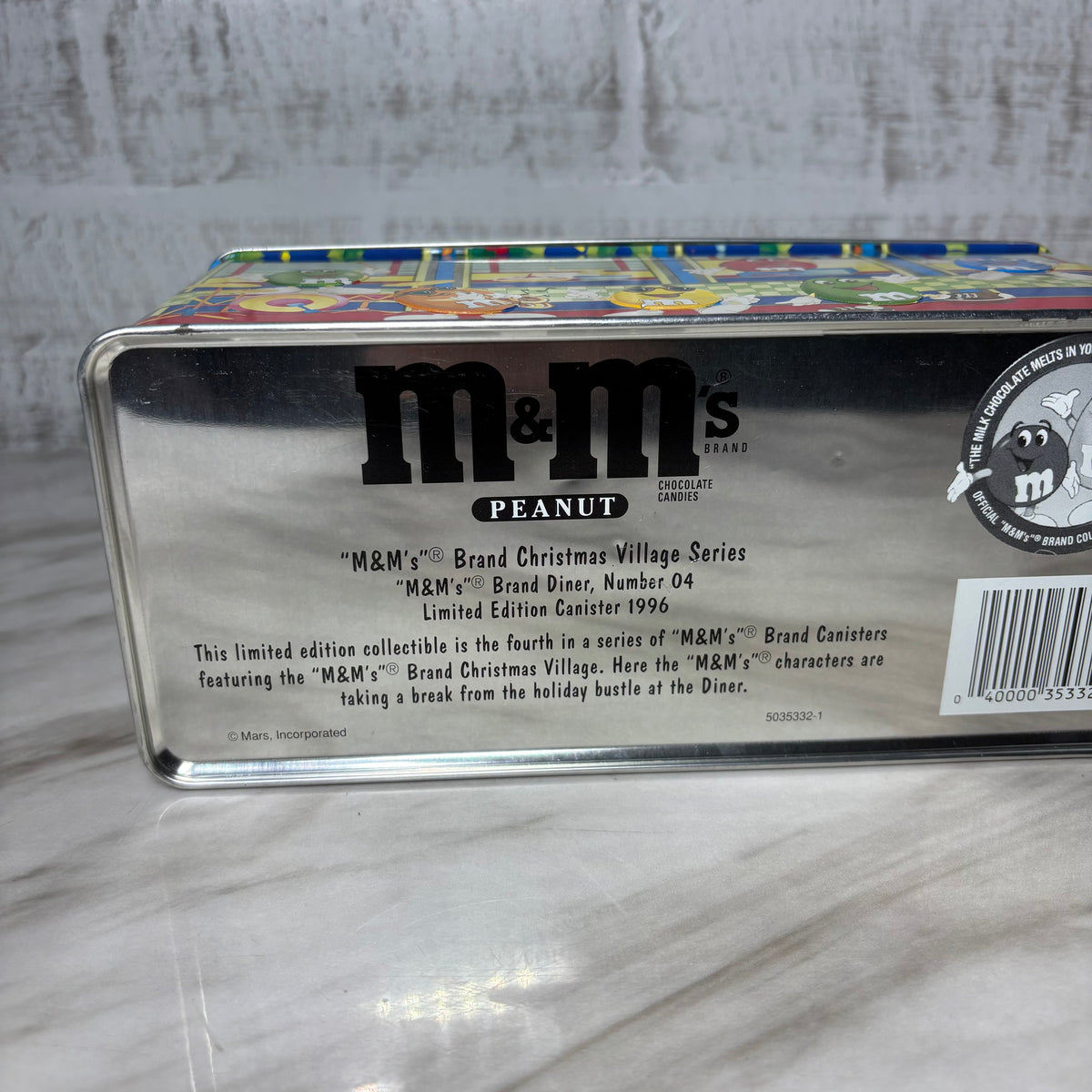Vintage 1996 M&M's Christmas Series Diner #4 Limited Edition Canister