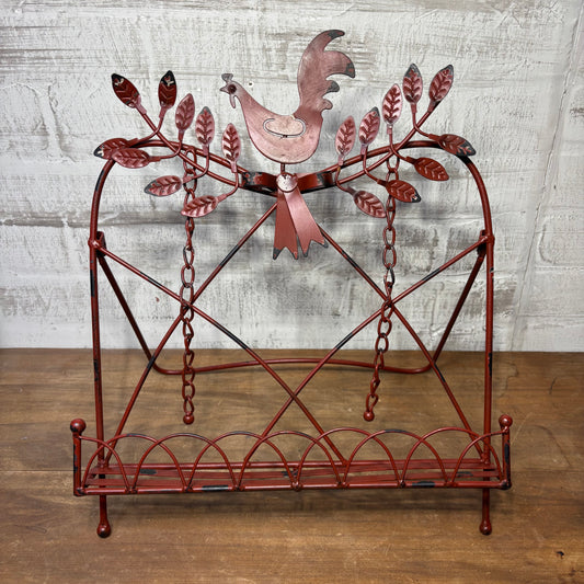 Red Farmhouse Rooster Cookbook Stand