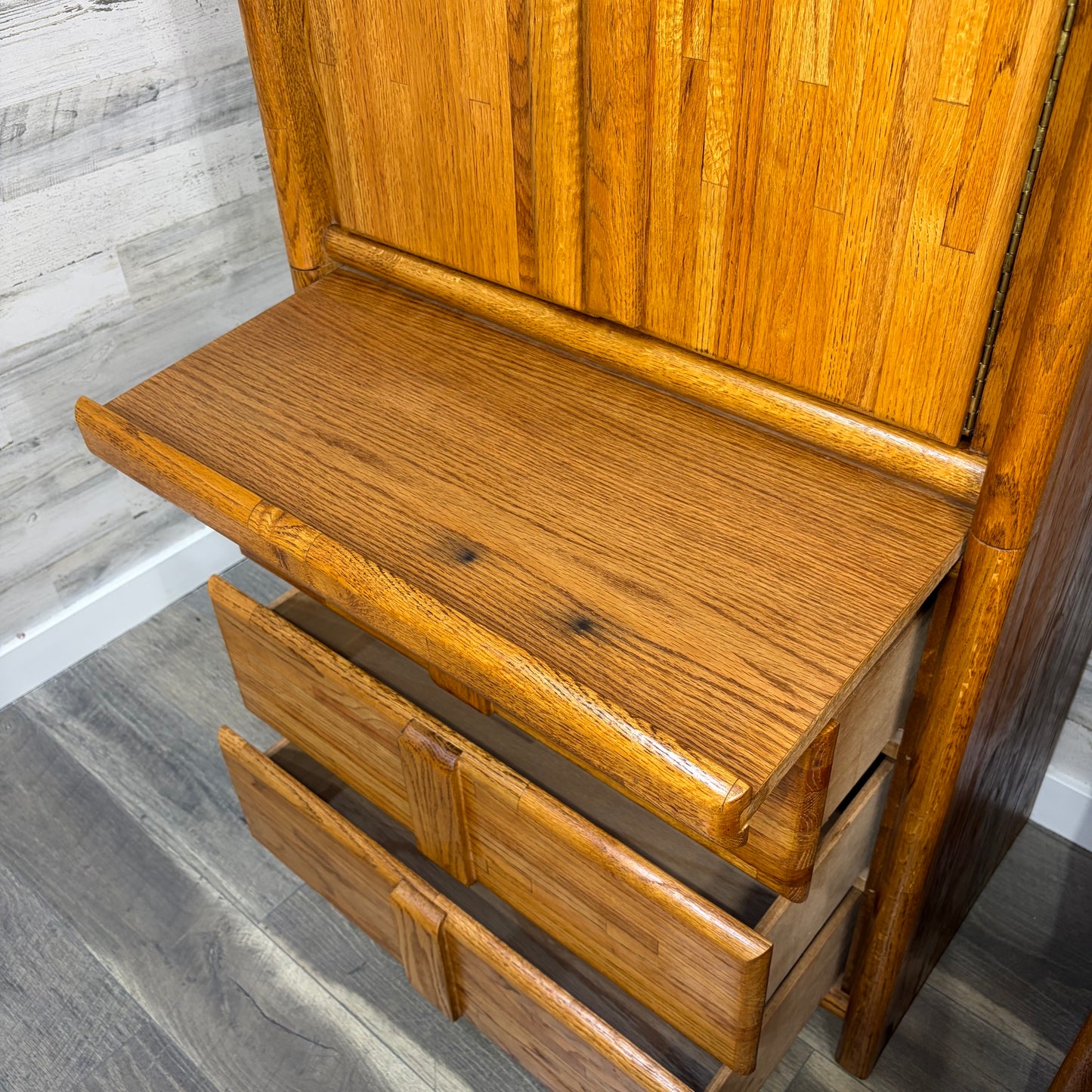 Oak Armoire Wardrobe Set Of 2