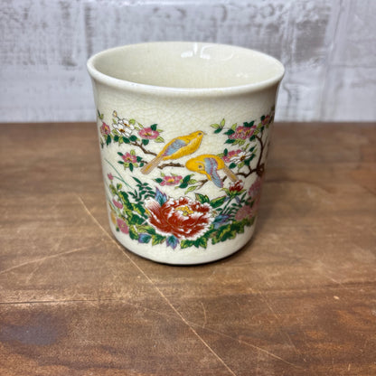Vintage Satsuma Floral Bird Porcelain Mug