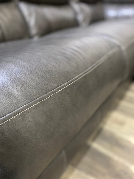 Gray Leather Sectional Couch