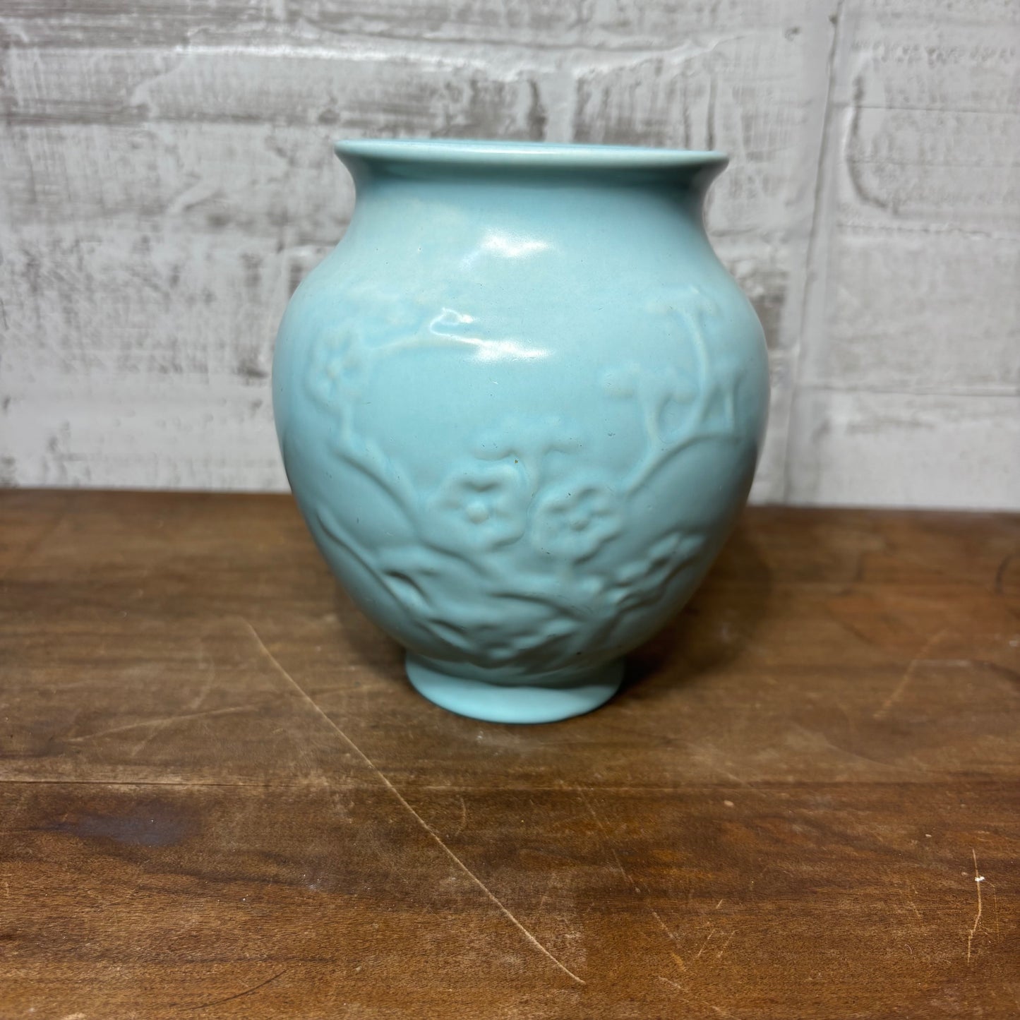 Vintage Baby Blue Poppy Trail Vase