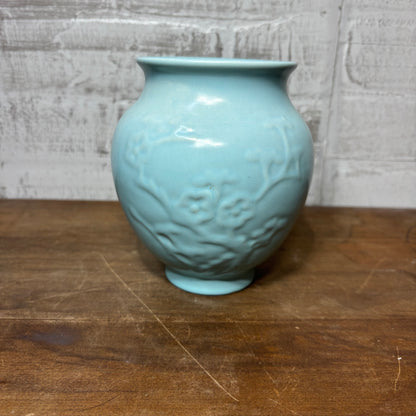 Vintage Baby Blue Poppy Trail Vase