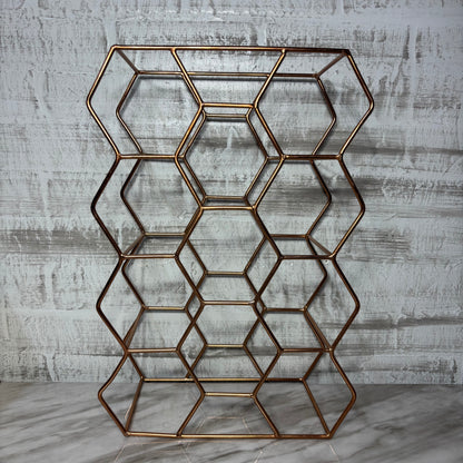 Rose Gold Honeycomb Wine Rack