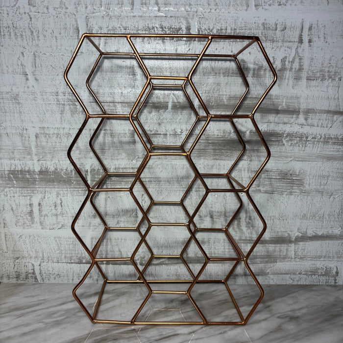 Rose Gold Honeycomb Tabletop Wine Rack