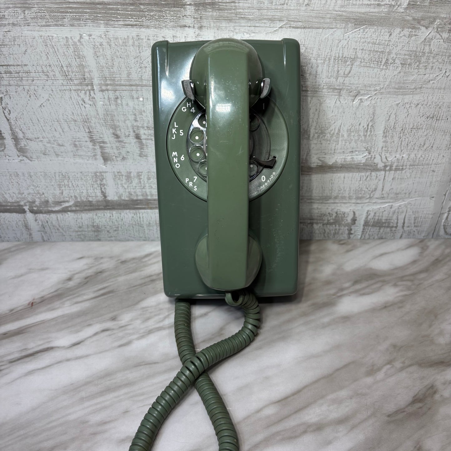 Vintage Green Western Electric Model Rotary Wall Mount Telephone
