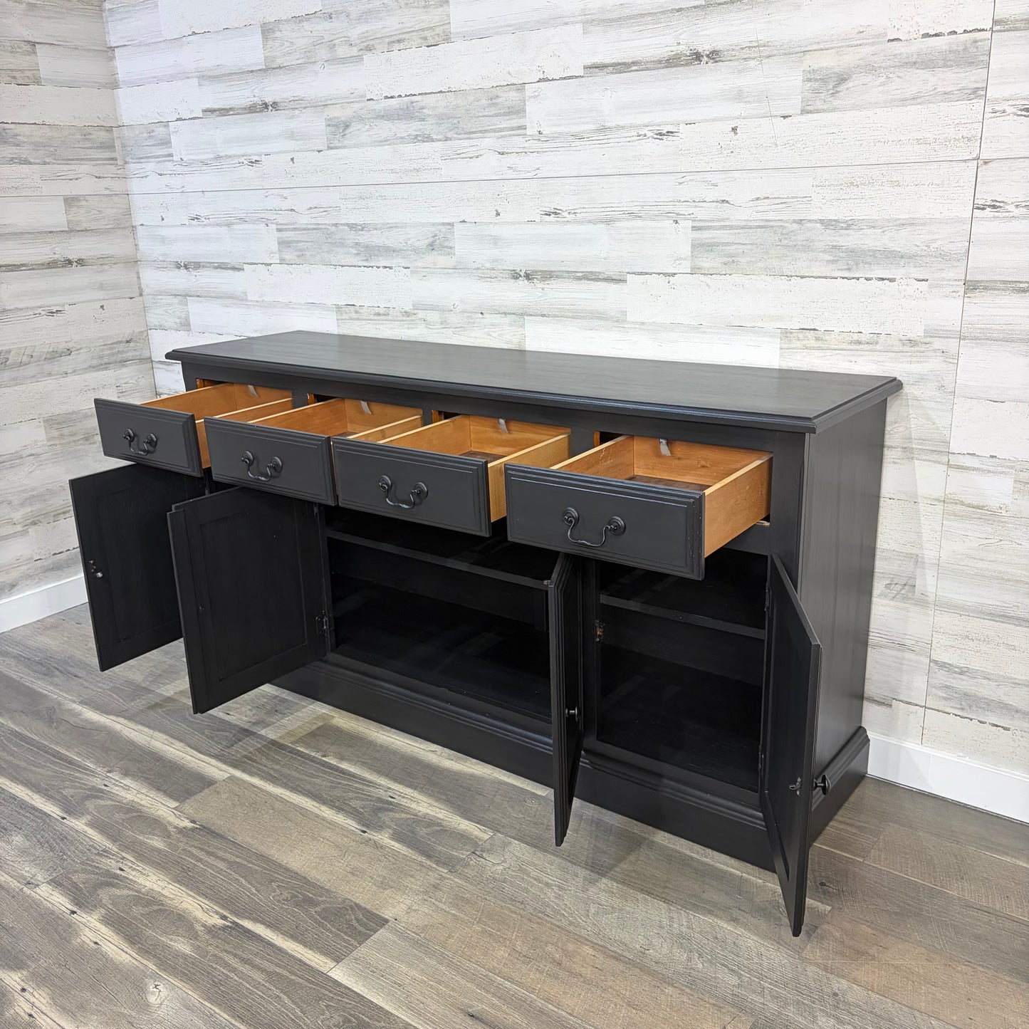 Large Black Buffet Tv Stand